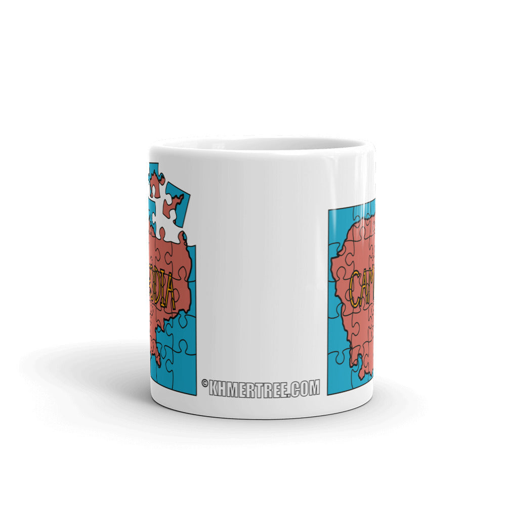 Map of Cambodia Jigsaw Puzzle Mug