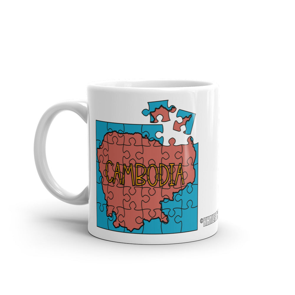 Map of Cambodia Jigsaw Puzzle Mug