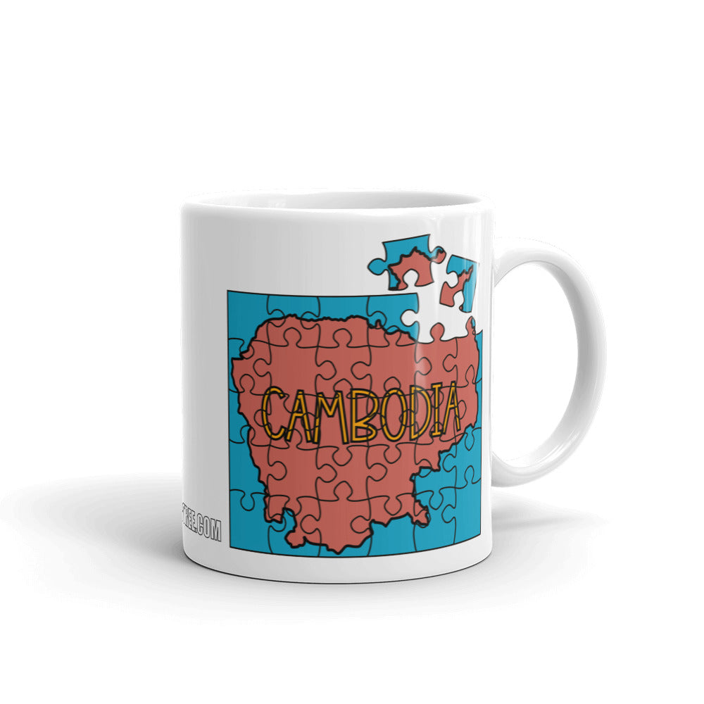 Map of Cambodia Jigsaw Puzzle Mug